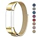 SWEES Metal Bands Compatible Fitbit Alta & Fitbit Alta HR, Milanese Loop Stainless Steel Metal Replacement Accessories Small Large for Women Men, Silver, Black, Rose Gold, Colorful, Champagne