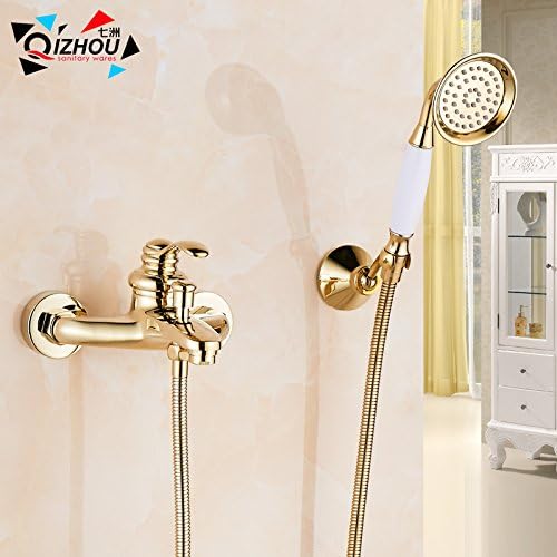 Hlluya Professional Sink Mixer Tap Kitchen Faucet Shower Set Rose Gold Shower Golden Shower Bath Shower Faucet Antique, Gold, Base