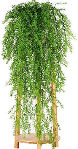 Tutuziyyy 2 Branches Artificial Pine Needles, Wall Hanging Plant Rattan Plastic Bunch Leaves for Home Table Arrangement Wall Wedding Garland Hanging Décor