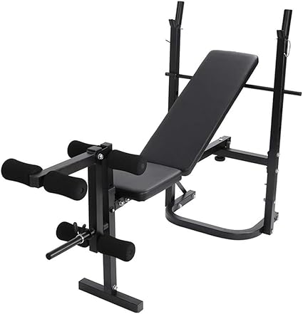 Amazon Com Bench Press And Squat Rack Combo Bench Press With Barbell Rack Adjustable Folding Fitness Barbell Rack And Weight Bench For Home Gym Strength Training Black 37 4 19 7 29 5in Sports Outdoors