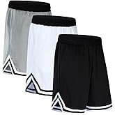 OPALOS 3 Pack Basketball Shorts for Men with Zipper Pockets,Active Athletic Shorts