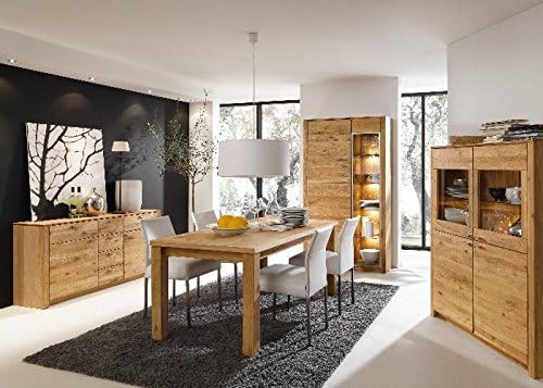 Wohnkombination Chalet Mit Esstisch Eiche Massiv Geolt Gewachst Glas Massivholz Amazon De Kuche Haushalt