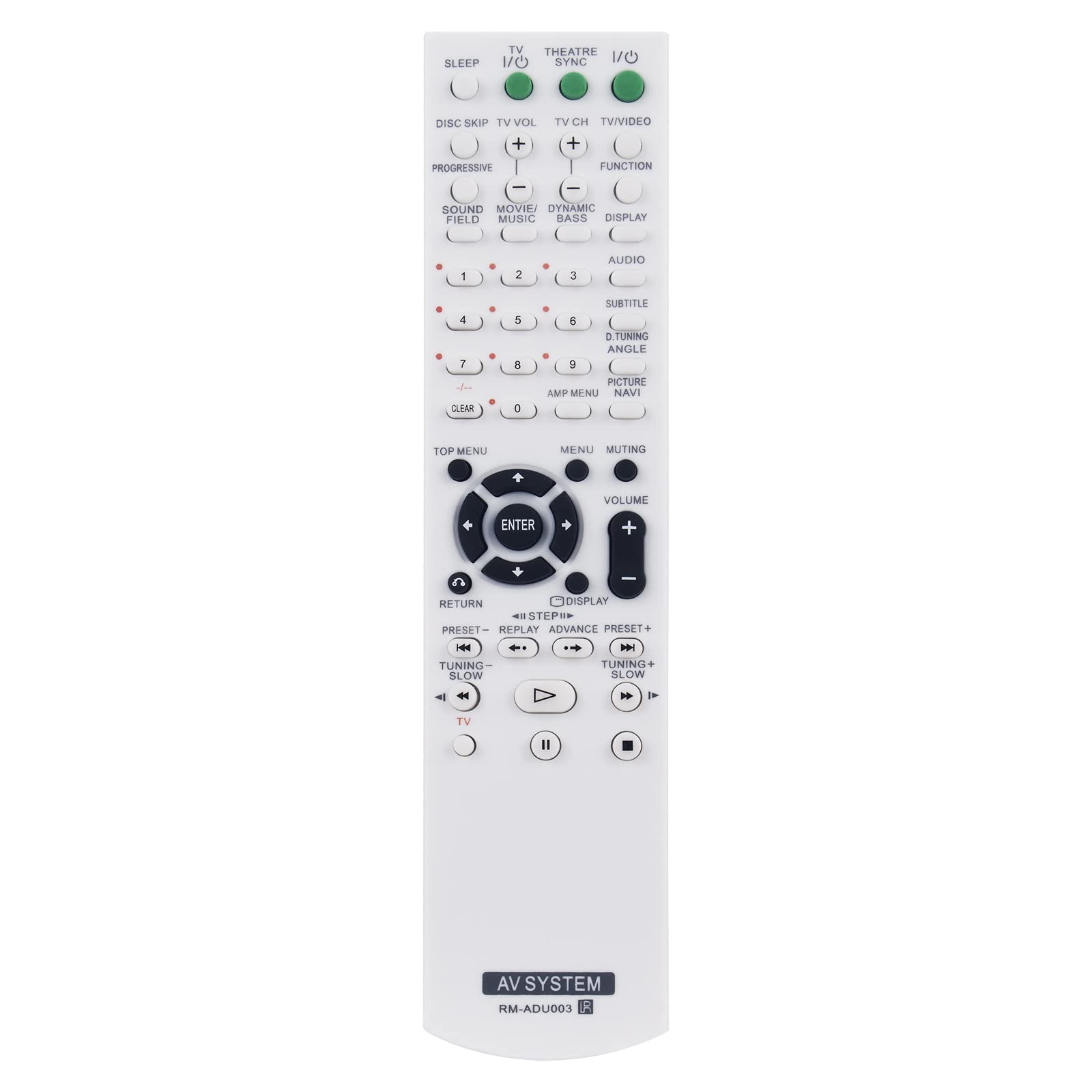 Replacement Remote RM-ADU003 Fit for Sony DVD Home Theatre System DAV-DZ110 DAV-DZ111 DAV-DZ119 DAV-DZ410 DAV-DZ210D HCD-DZ110 HCD-DZ111 HCD-DZ119 HCD-DZ210D SS-WS31 SS-WS51 SS-TS31 SS-TS51