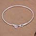 NKYKOLA 925 Sterling Silver Snake Chains Bracelet fit European Beads, 3 mm