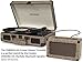 Crosley Cruiser Deluxe Vintage 3-Speed Bluetooth Suitcase Turntable, Havana