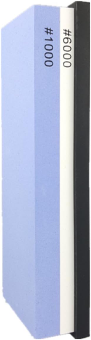 TIFANTI Premium Knife Sharpening Stone, 2 Side 1000 6000 Grit Whetstone, Best Kitchen Blade Sharpener Stone with Rubber Holder, Best for Kitchen & Outdoor Knives etc.