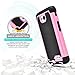 LG L70 Case, LG Optimus Exceed 2 Case, MagicMobile® [Dual Armor Series] Hybrid Impact Resistant LG L70 Shockproof Case Hard Plastic + Silicone Protective Cover for LG Optimus Realm [Black/Light Pink]