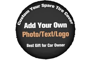 RMWD Studio Custom Spare Tire Cover 14 Inch, Personalized Tire Cover with Your Image Photo Text Logo, Waterproof Dust-Proof U