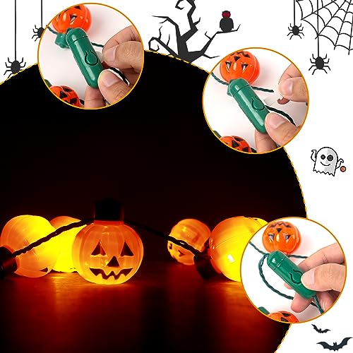 Shindel 2PCS Halloween Light Up Necklaces, Light Up Pumpkin Necklace Halloween LED Necklace for Kids Adults Halloween Party Favors Trick or Treat