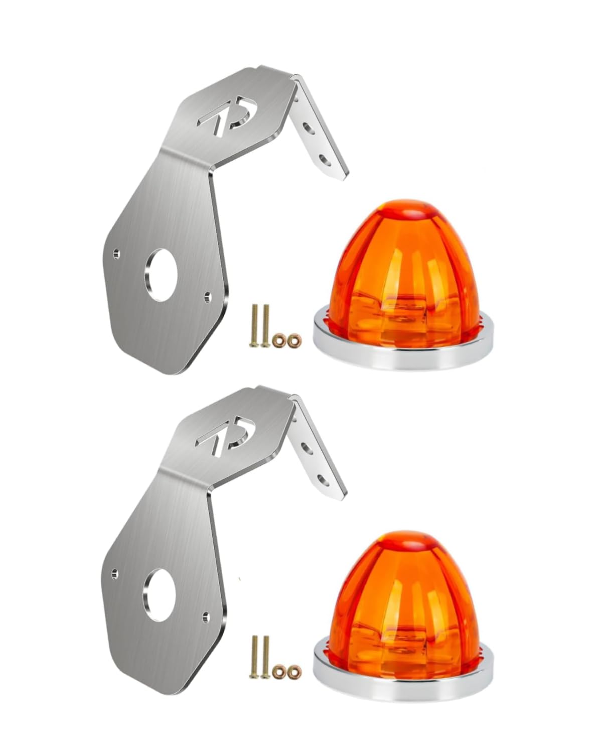 Photo 1 of Foruly 2-Pack Truck Mirror Mounting Bracket with Amber LED Watermelon Lights - Compatible for Peterbilt Kenworth Freightliner