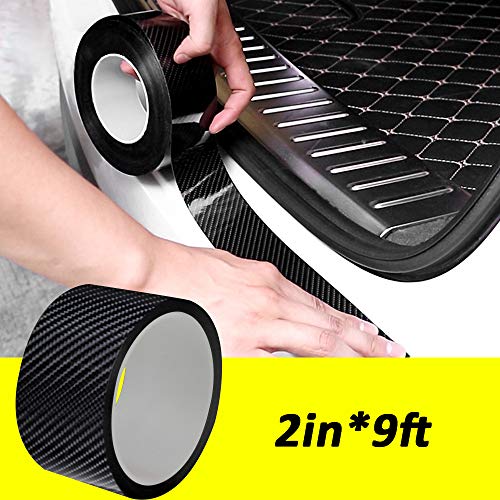 QBUC Car Door Entry Guards Scratch Cover Protector Paint Threshold Guard,Front Rear Door Entry Sill Guard Scuff Plate Rear Bumper Protector Guard for Most Cars,2in9ft(5cm3m) Black