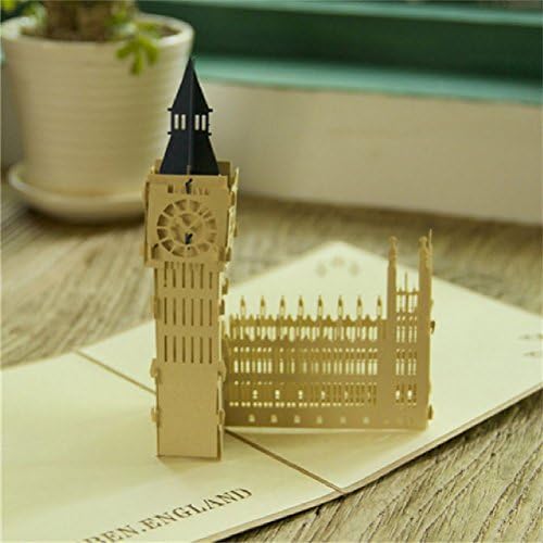 Heliyan Cards Vintage Big Ben Creative 3D Pop Up Greeting & Gift Cards (Set Of 10)