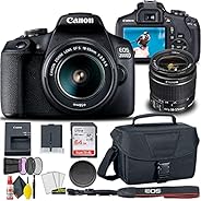 Canon EOS 2000D / Rebel T7 DSLR Camera with 18-55mm Lens + Creative Filter Set, EOS Camera Bag + Sandisk Ultra