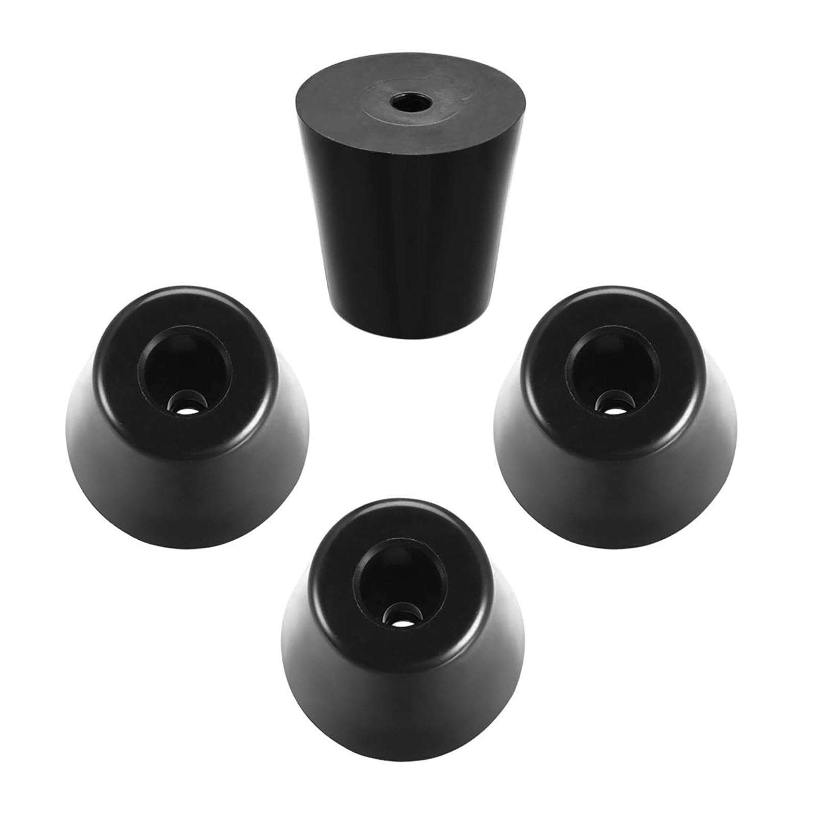 Recogwood 4Pcs Round Rubber Feet, D40mm x 28mm x H40mm Non Slip Furniture Feet Pads Rubber Bumpers Pad Protectors for Cabinet, Desk Tables, Couches, Chair