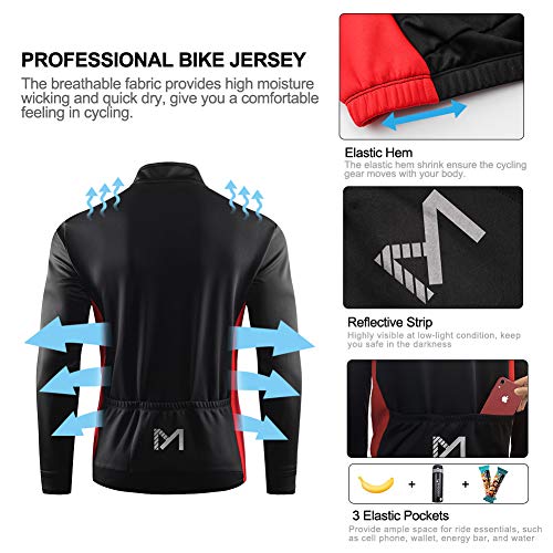 image for MEETYOO Men's Winter Thermal Cycling Jackets, Windproof Breathable Fle