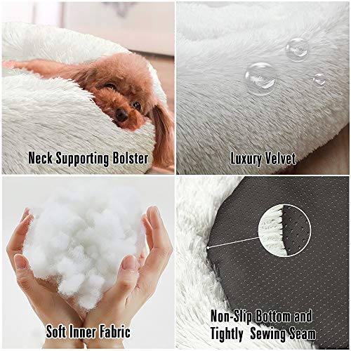 Homore Fluffy Dog Bed, Furry Round Pet Beds for Small Medium Large Dogs
