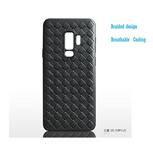 Galaxy S9 Plus Case, Best Share Ultra Slim Soft Bumper Breathe Case Skin Frosted Weaving Pattern Shock-Absorption Anti-scratch Protective Cover For Samusng Galaxy S9 Plus, Black - Thumbnail 2