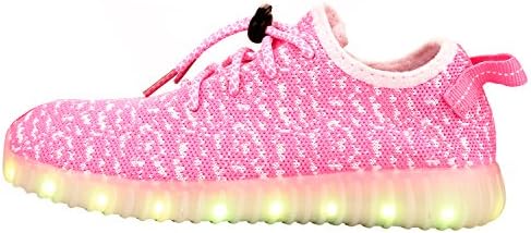 Lynnaa Boys Girls Kids 7 Colors USB Charging Led Light Up Shoes Luminous Flashing Sneakers
