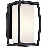 Kichler Bowen 13" 1 Light Outdoor Wall Light with Satin Etched Cased Opal Glass in Architectural Bronze