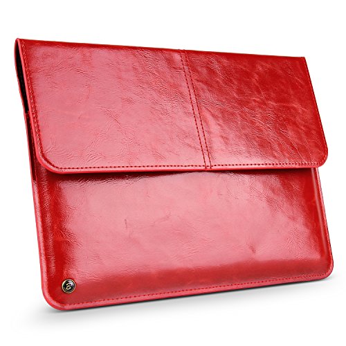9.7 Inch Sleeve - New iPad 9.7 Inch 2017 Case Sleeve, BELK Vintage Retro Slim Leather Wallet Sleeve Bag With Two Card Slots For 9.7" Apple iPad Pro,iPad Air,Samsung Galaxy Tab S3 9.7 - Red