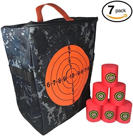 Target Pouch Storage Carry Equipment Bag Accessories Set with 6Pcs Foam Shooting Targets for Nerf N-Strike Elite, Mega, and Rival Series Guns by Fury Strike