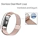 GEAK For Fitbit Charge 2 Bands, Milanese Stainless Steel Replacement Accessories for Fitbit Charge 2 Small # Rose gold