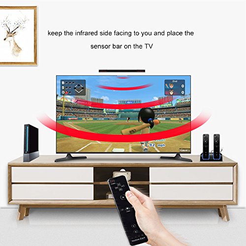 Maliralt Wii Sensor Bar Wireless, LP04 Wii U Wireless Signal Receiver Motion Sensor Bar Infrared Ray Inductor with Stand Compatible with Nintendo Wii/Wii U Console. - Thumbnail 3
