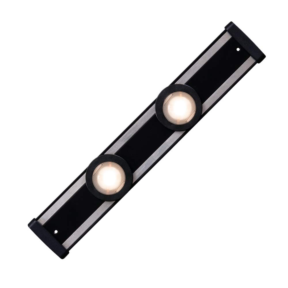 HALO 12 in. LED Black Under Puck Light Kit, 2 Pucks, 3000K