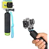 Walway Floating Hand Grip Waterproof Handheld Selfie Stick Monopod Grip Handle Mount Compatible with GoPro Hero 10, 9, 8, 7, Hero Session, Fusion, Max, AKASO, SJCAM, DJI Osmo Action Cameras (Green)
