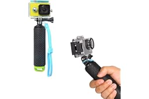 Walway Floating Hand Grip Waterproof Handheld Selfie Stick Monopod Grip Handle Mount Compatible with GoPro Hero 10, 9, 8, 7, Hero Session, Fusion, Max, AKASO, SJCAM, DJI Osmo Action Cameras (Green)