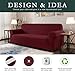 CHUN YI Stretch Sofa Slipcover 1-Piece Couch Cover, Seater Settee Coat Soft with Elastic Bottom, Checks Spandex Jacquard Fabric, Large, Wine