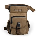 Muzee Waterproof Airsoft Tactical Drop Leg Panel Utility Pouch Bag Type B Black Cross Over Leg Rig Thermite Versipack (Army green)
