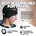 CozyPhones Sleep Headphones - Over Ear Headphones from Ultra Thin Cool Mesh Wired for Side Sleepers, Meditation, Running, Laptop, and Phone - Black Lycra