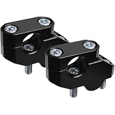 7/8" Universal Handlebar Bar Risers Motorcycle Bar Clamps For Motorbike Pit Dirt Bikes Black Riser Extend, Height 26 mm(1.02"), 20mm (0.79") Backward or Forward, Black
