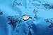 SSLR Men's Shark Prints Casual Button Down Short Sleeve Shirts (X-Large, Gentian Blue)