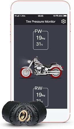 Amazon Obest タイヤ空気圧モニタリングシステム バイク用 Android Ios対応 Tpms Bluetooth4 0 タイヤ空気圧 温度監視システム 異常警告 外部センサー エアゲージ 車 バイク
