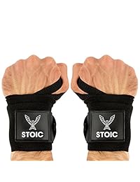 Stoic Wrist Wraps Weightlifting, Powerlifting, Cross Training, Bodybuilding with Thumb Loop. Professional Grade for Gym Workout, Men and Women Weight Lifting and Strength Training