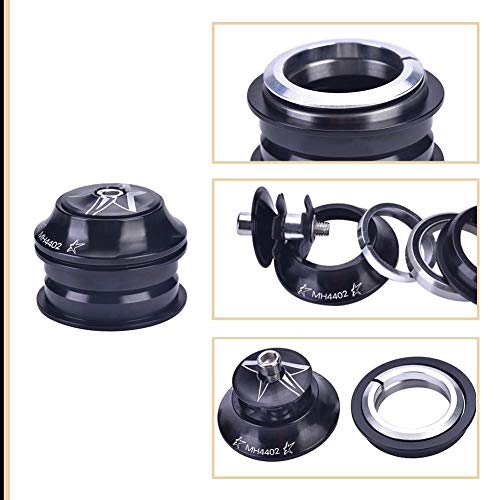 Qii lu Bicycle Headset, Bike Fork Headset Aluminum Alloy Bike Bicycle Front Derailleur Headset Replacement Tackle Bicycle Accessories for 44mm Head Tube(Black) - Thumbnail 4