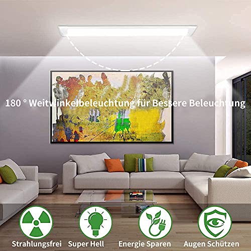 LINTRY Feuchtraumleuchte LED 60CM, Kellerlampe LED Deckenleuchte 20W 4000K Neutralweiß 2400LM LED Röhre, Badezimmer… – Bild 5