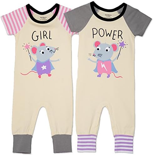 Twoborn Girl Power Twin Baby Outfits, Twin Girls, 3-6 Months