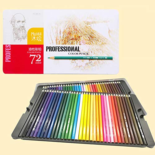 ☀ Dergo ☀ Office & Stationery 72 Color Fine Art Drawing Non-toxic Base Pencils Set iron box Artist Sketch - Thumbnail 6