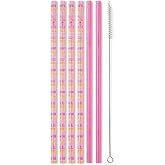 Swig Life Reusable Straws Howdy Y'all + Pink Glitter Tall Straw Set & Cleaning Brush, Each Straw is 10.25 inch Long (Fits Swig Life 20oz Tumblers, 22oz, and 32oz Tumblers)
