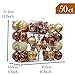Valery Madelyn 50ct Woodland Shatterproof Christmas Ball Ornaments Decoration Copper Gold, 2.36Inch-7.09 Inch for Christmas Tree Decorations