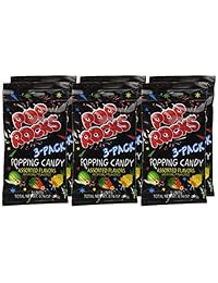 Caramelos Pop Rocks. Paquetes surtidos. 18 paquetes (Total 6 de cada sabor: sandía, fresa y ponche tropical).