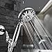 Couradric Handheld Shower Head, 6 Spray Setting High Pressure Shower Head with Brass Swivel Ball Bracket and Extra Long Stainless Steel Hose, Chrome, 5