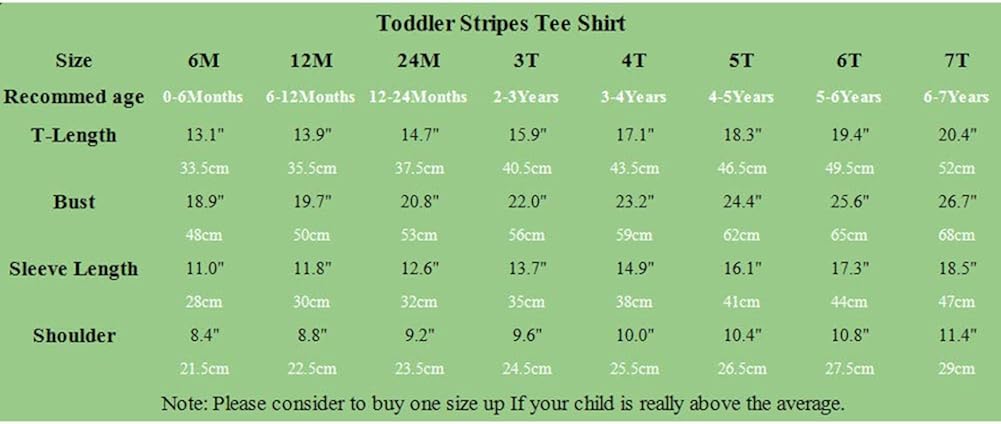Baby Toddlers Long Sleeve Tee Little Kids Cotton Striped T-Shirt Crew Neck Tops: Clothing