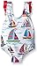 Hatley Girls' Sailboats Ruffle Swimsuit