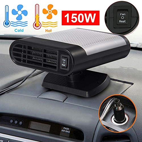 Portable Car Heater Car Defroster with Air Purification 12V 150W Auto Car 30 Seconds Fast Heating Defrost Defogger Demister Vehicle Ceramic Heater Fan for Windshield (Black)