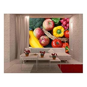 Closeup of Fruits - Removable Wall Mural | Self-Adhesive Large Wallpaper - 66x96 inches