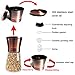 Copper Salt and Pepper Grinder Set of 2 Stainless Steel Salt and Pepper Shakers with Adjustable Ceramic Coarseness Salt Grinders and Pepper Mill Shaker Spice Grinder Mill Set with Free Cleaning Brush